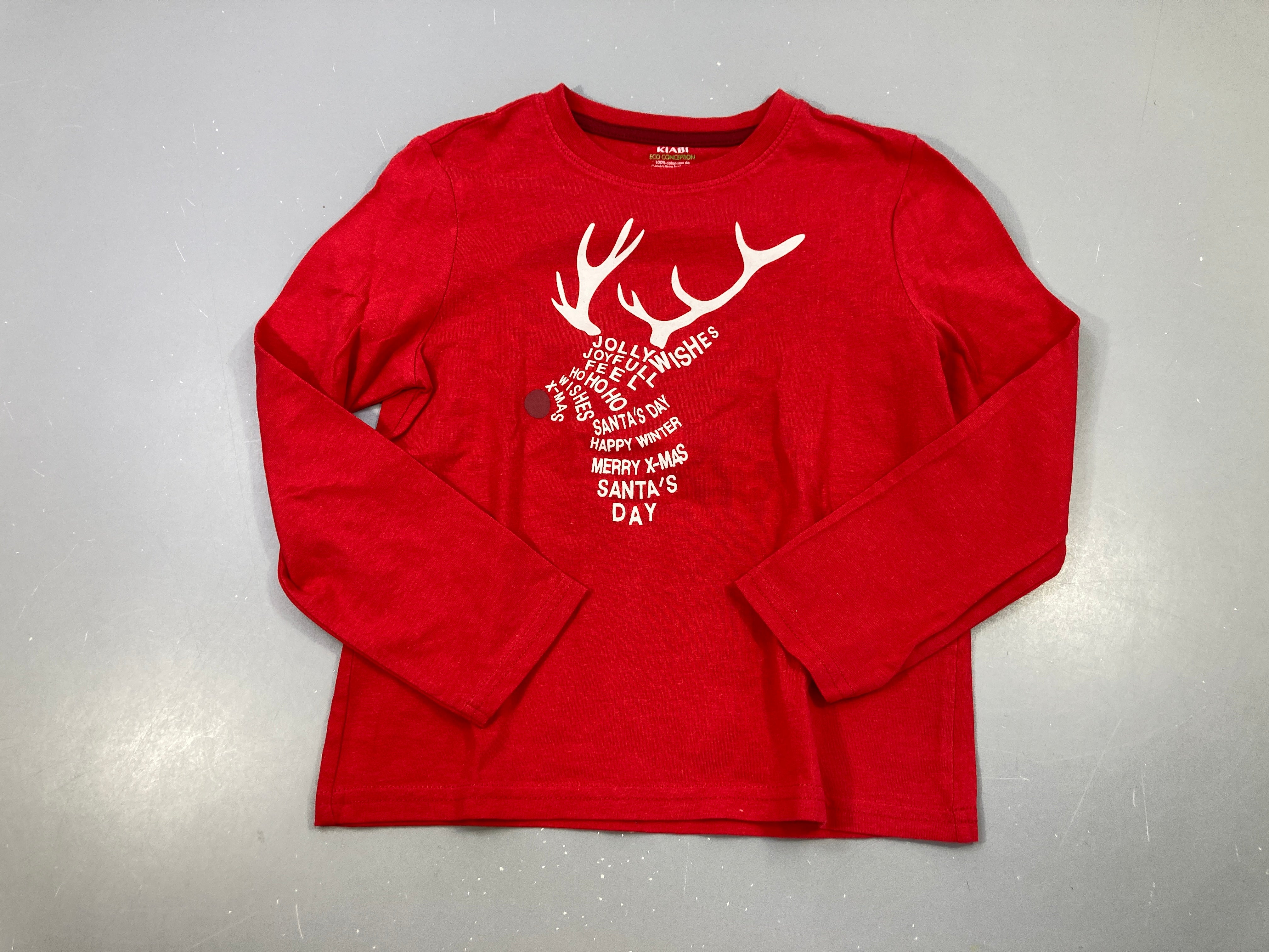 T-shirt m.l rouge Joyeux Noël