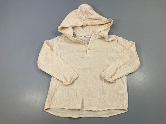 Chemise tetra beige à capuche, moins cher chez Petit Kiwi