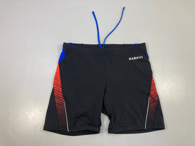 Maillot boxer noir  bords orangés Nabaiji, moins cher chez Petit Kiwi