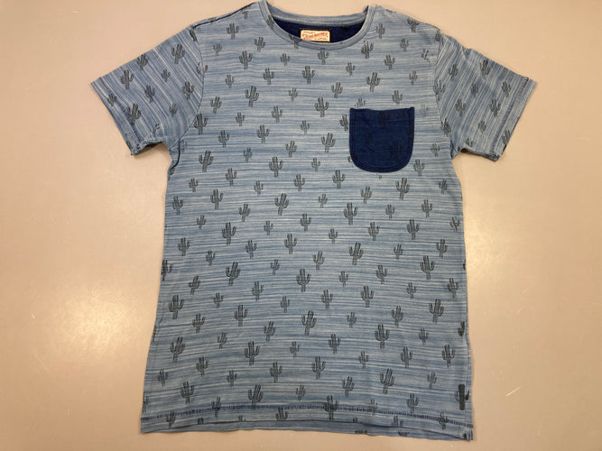 T-shirt m.c bleu poche Cactus, moins cher chez Petit Kiwi