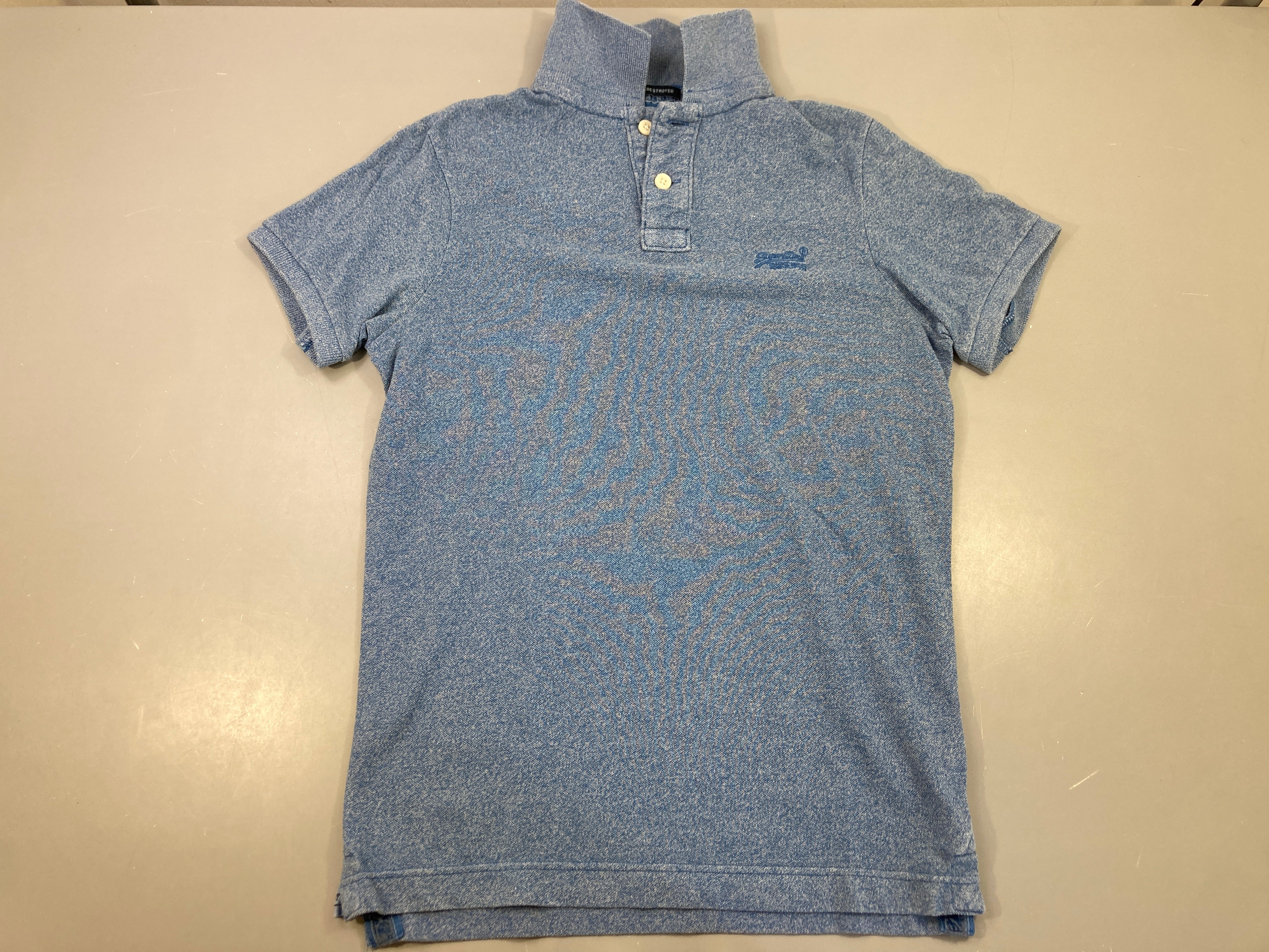 Polo m.c bleu texturé Medium