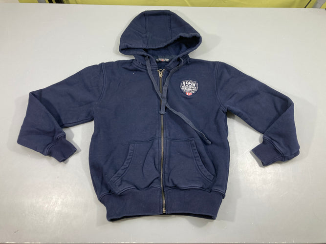 Sweat zippé à capuche bleu foncé R95W, moins cher chez Petit Kiwi