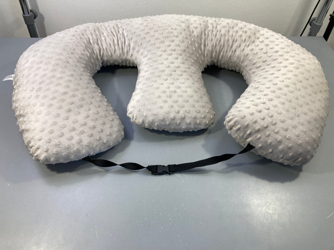 Coussin d'allaitement double Twin Z gris velours, moins cher chez Petit Kiwi