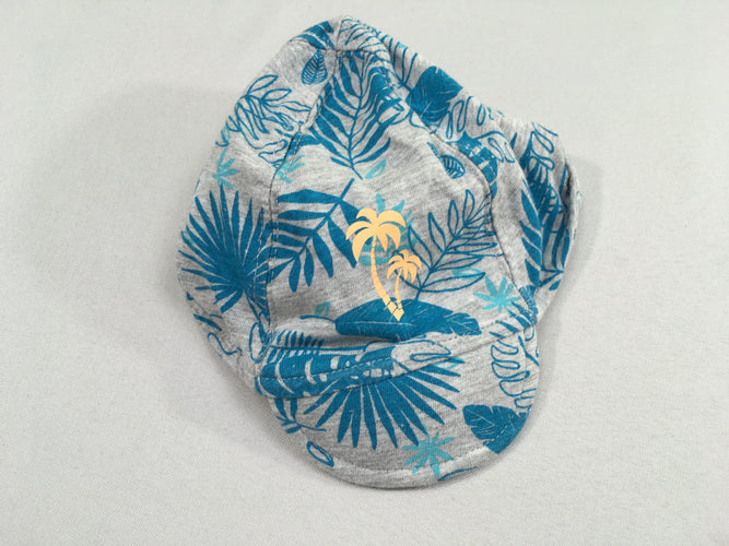 Casquette souple gris chiné feuilles palmier, moins cher chez Petit Kiwi