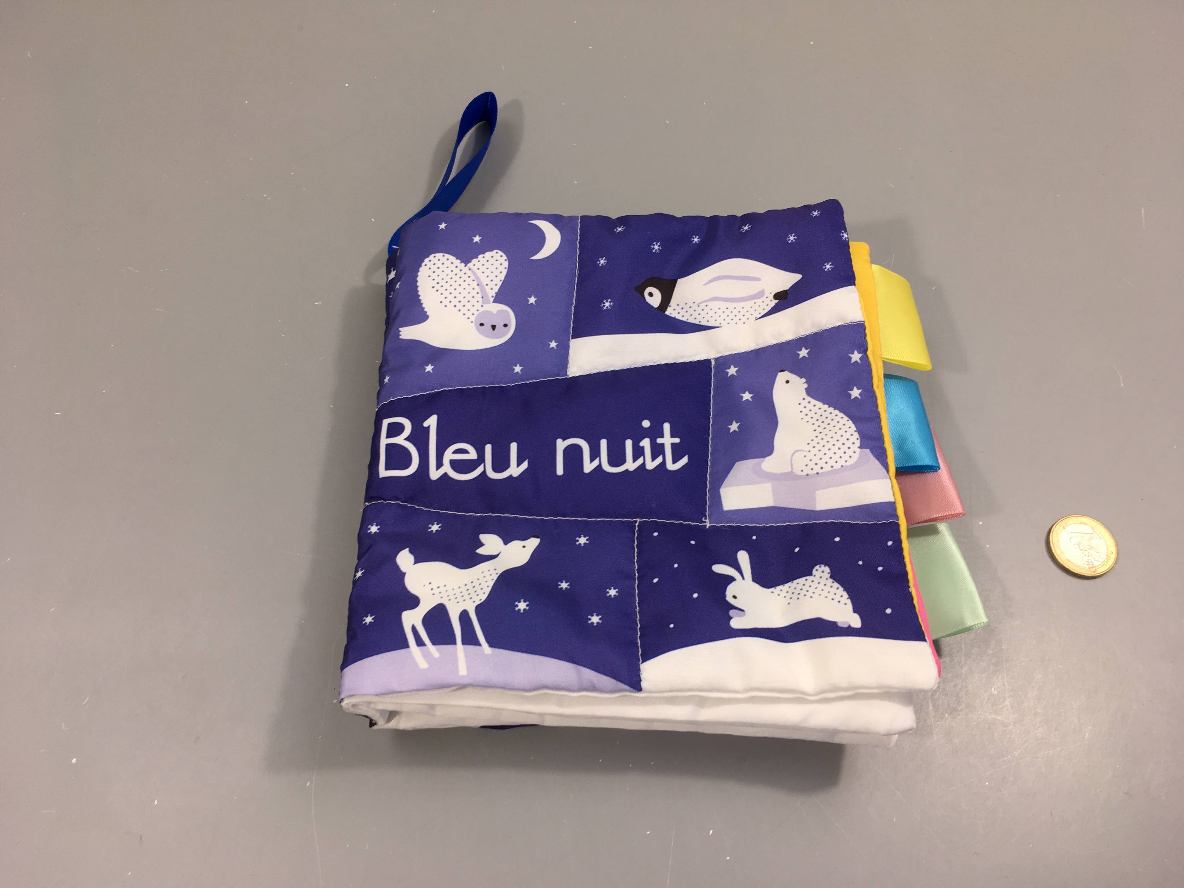 Livre textile bleu nuit, miroir griffé