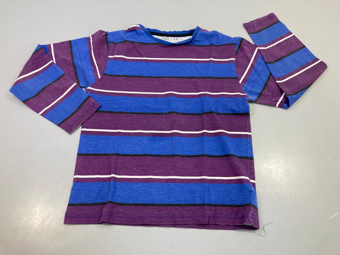 T-shirt m.l  rayé  bleu,mauve, blanc, noir, moins cher chez Petit Kiwi