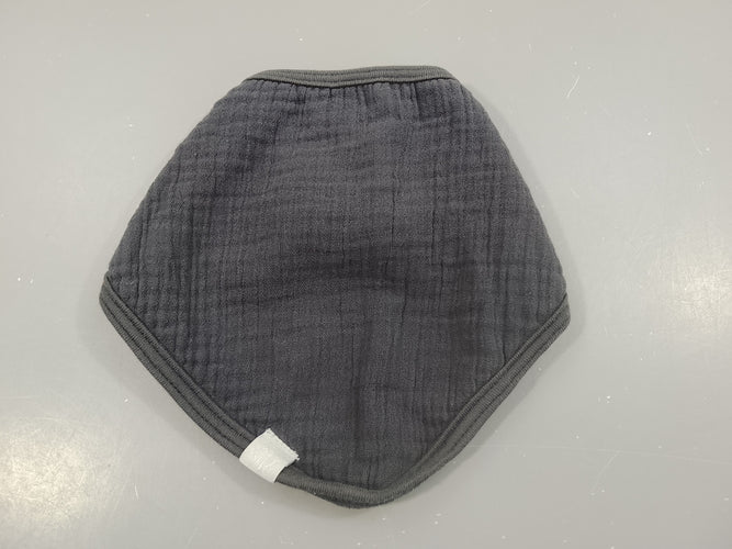 Bavoir bandana bleu marine texturé, moins cher chez Petit Kiwi