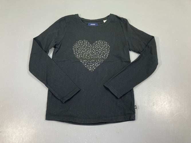 T-shirt m.l noir coeur, moins cher chez Petit Kiwi