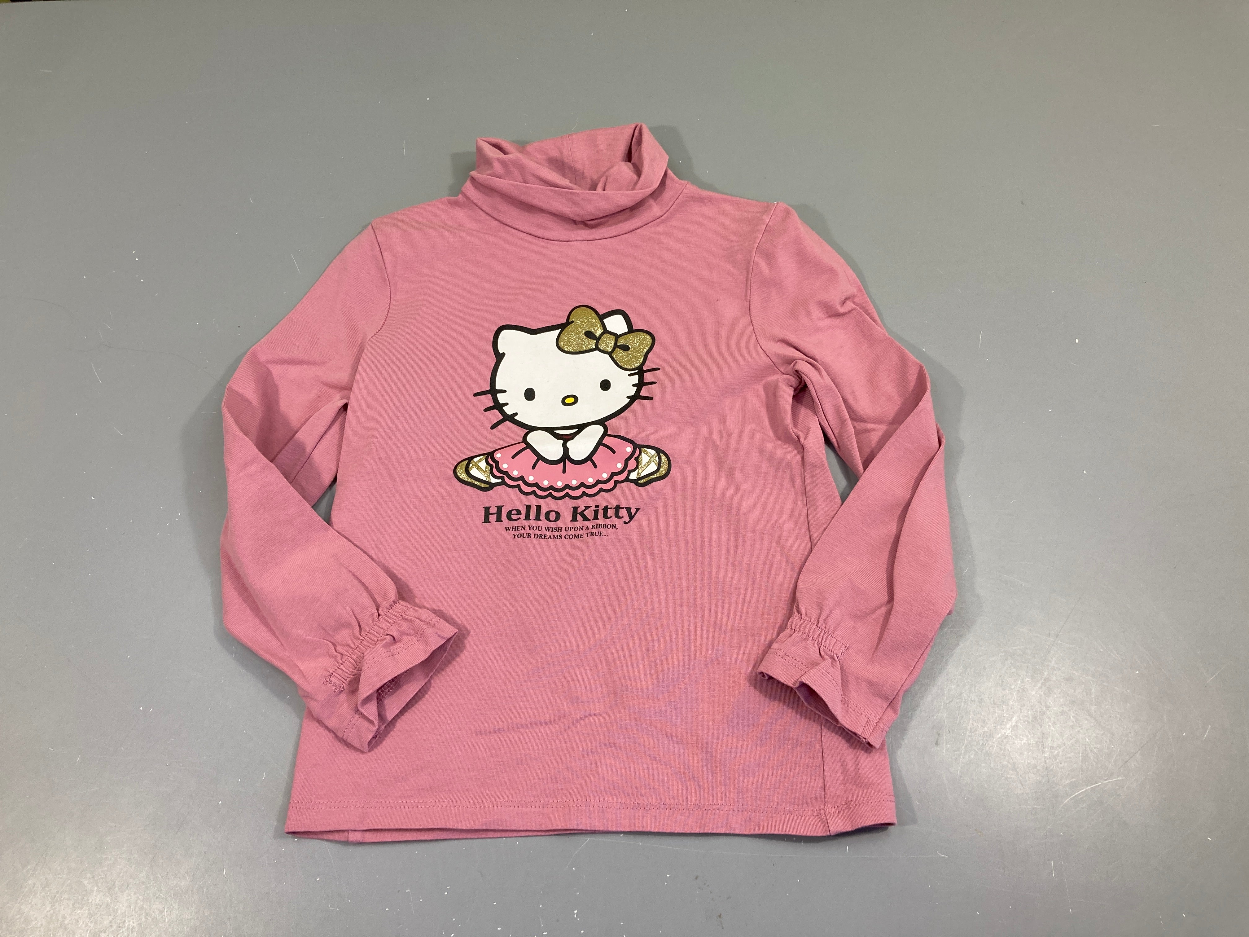 T-shirt m.l col roulé rose Kitty