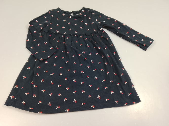 Robe m.l bleu marine , motifs fruits, moins cher chez Petit Kiwi