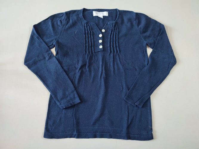 Pull fin bleu marine 4 boutons na crés, moins cher chez Petit Kiwi