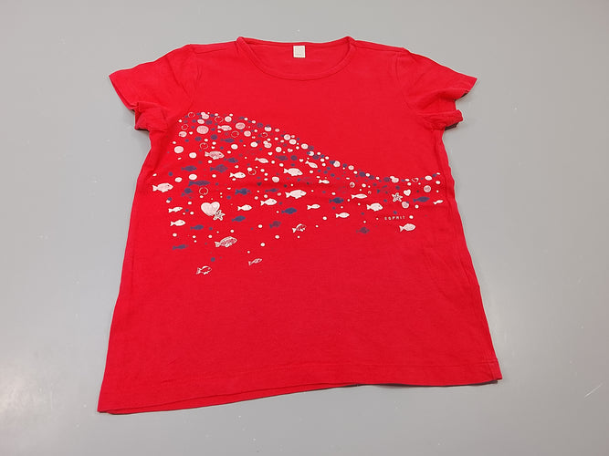 T-shirt m.c rose, poissons, bulles blanc , bleu marine, moins cher chez Petit Kiwi