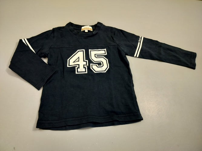T-shirt m.l bleu marine  "45", moins cher chez Petit Kiwi