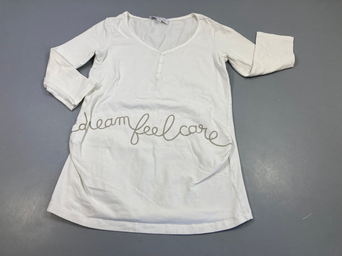 T-shirt m.l blanc de grossesse "dream feel care"  -34-36, moins cher chez Petit Kiwi
