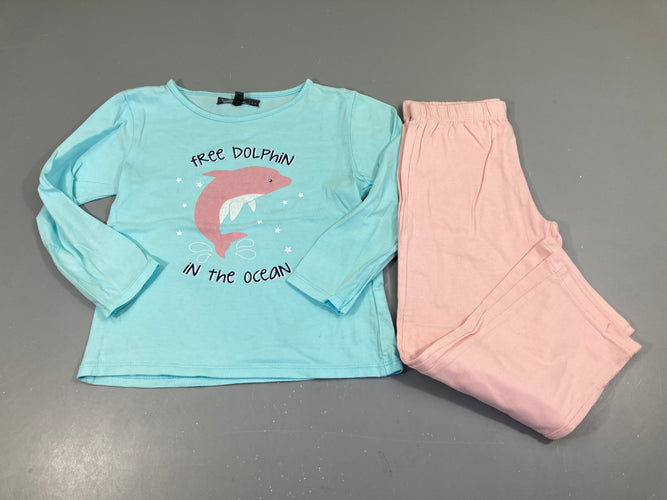 Pyjama 2pcs jersey bleu-Dauphin, moins cher chez Petit Kiwi