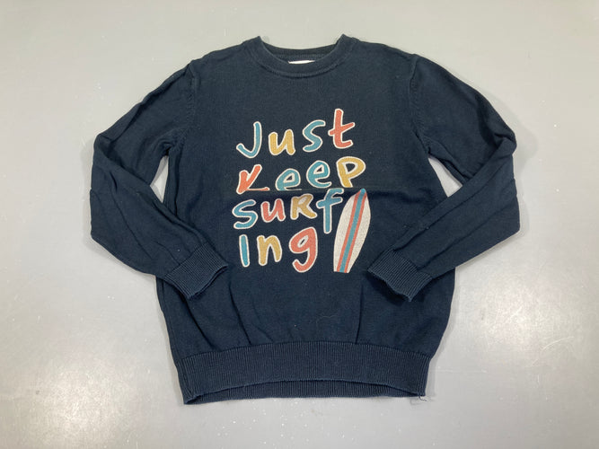 Pull légr bleu foncé Just Légèrement bouloché, moins cher chez Petit Kiwi