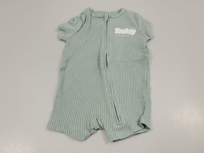 Combishort bleu côtelé "baby", moins cher chez Petit Kiwi