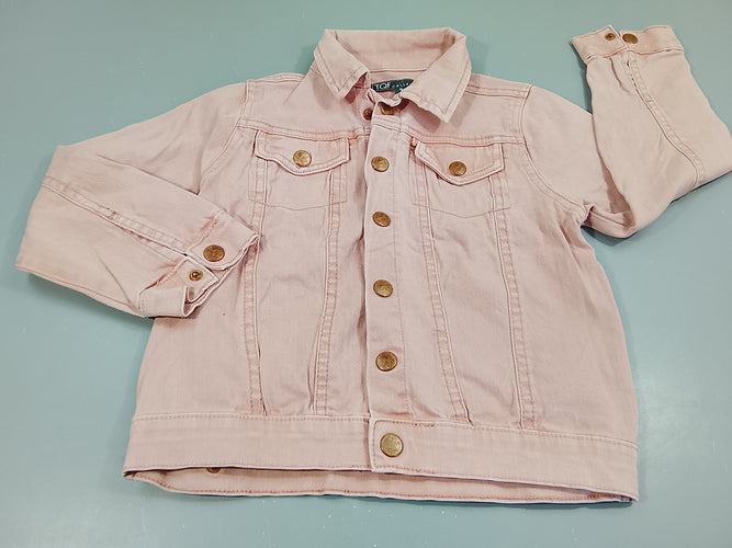 Veste en jean rose, moins cher chez Petit Kiwi