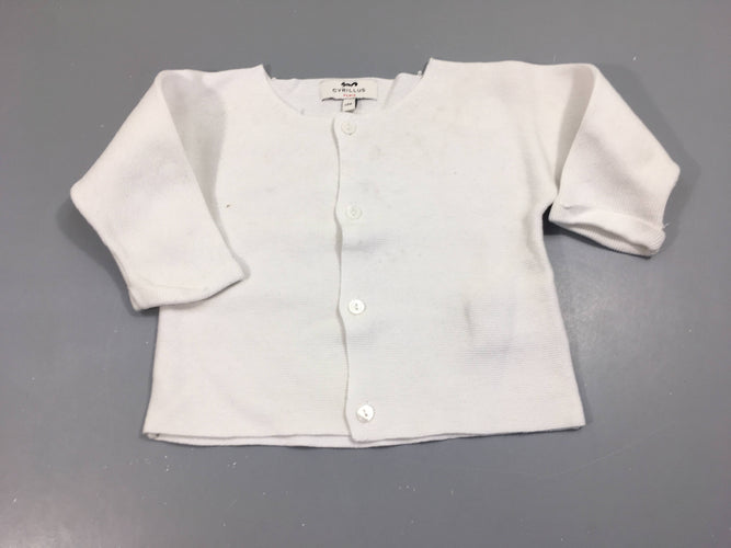 Gilet blanc coton, moins cher chez Petit Kiwi