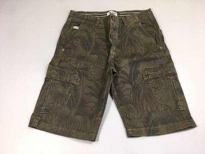 Bermuda cargo kaki feuillage, W28, moins cher chez Petit Kiwi