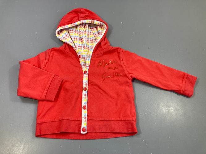 Gilet sweat à pressions rose , inscription en sequins" Make me s.mill", moins cher chez Petit Kiwi
