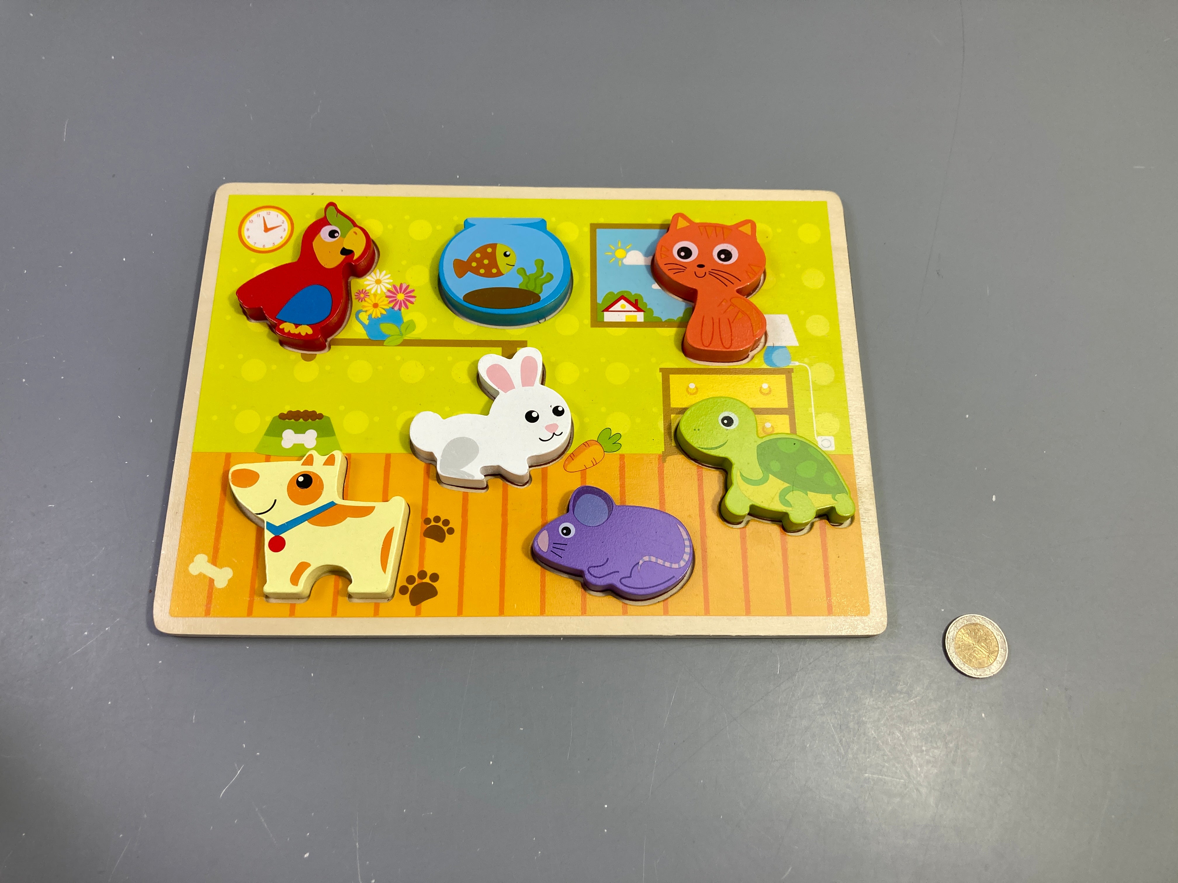 Planche puzzle en bois animaux