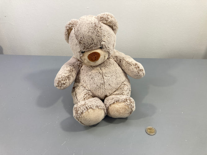 Peluche ours velours beige, moins cher chez Petit Kiwi