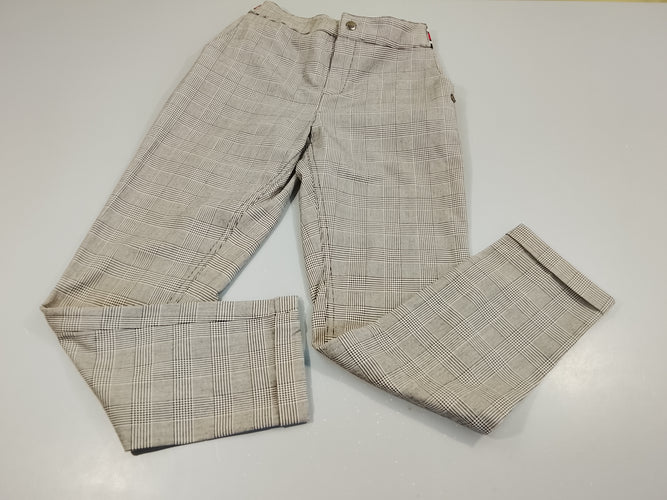 Pantalon à carreaux motifs pieds-de-poule noir et blanc, moins cher chez Petit Kiwi