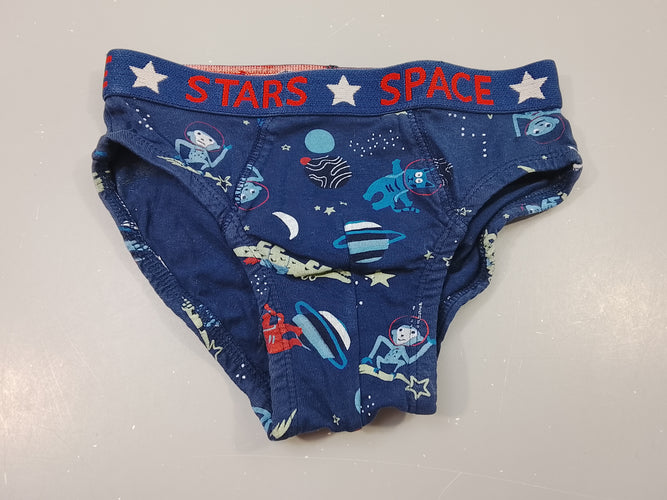Slip bleu marine  à motifs espace, moins cher chez Petit Kiwi