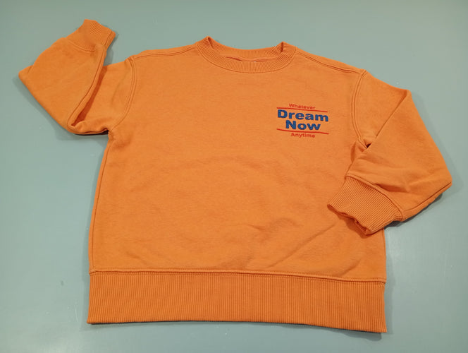 Sweat orange "Dream Now", moins cher chez Petit Kiwi