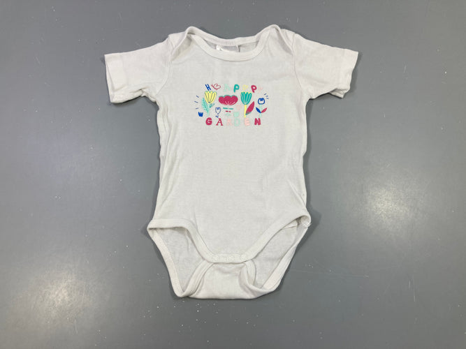 Body m.c blanc garden, moins cher chez Petit Kiwi