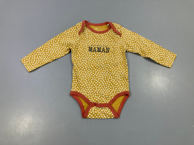 Body m.l jaune maman, moins cher chez Petit Kiwi