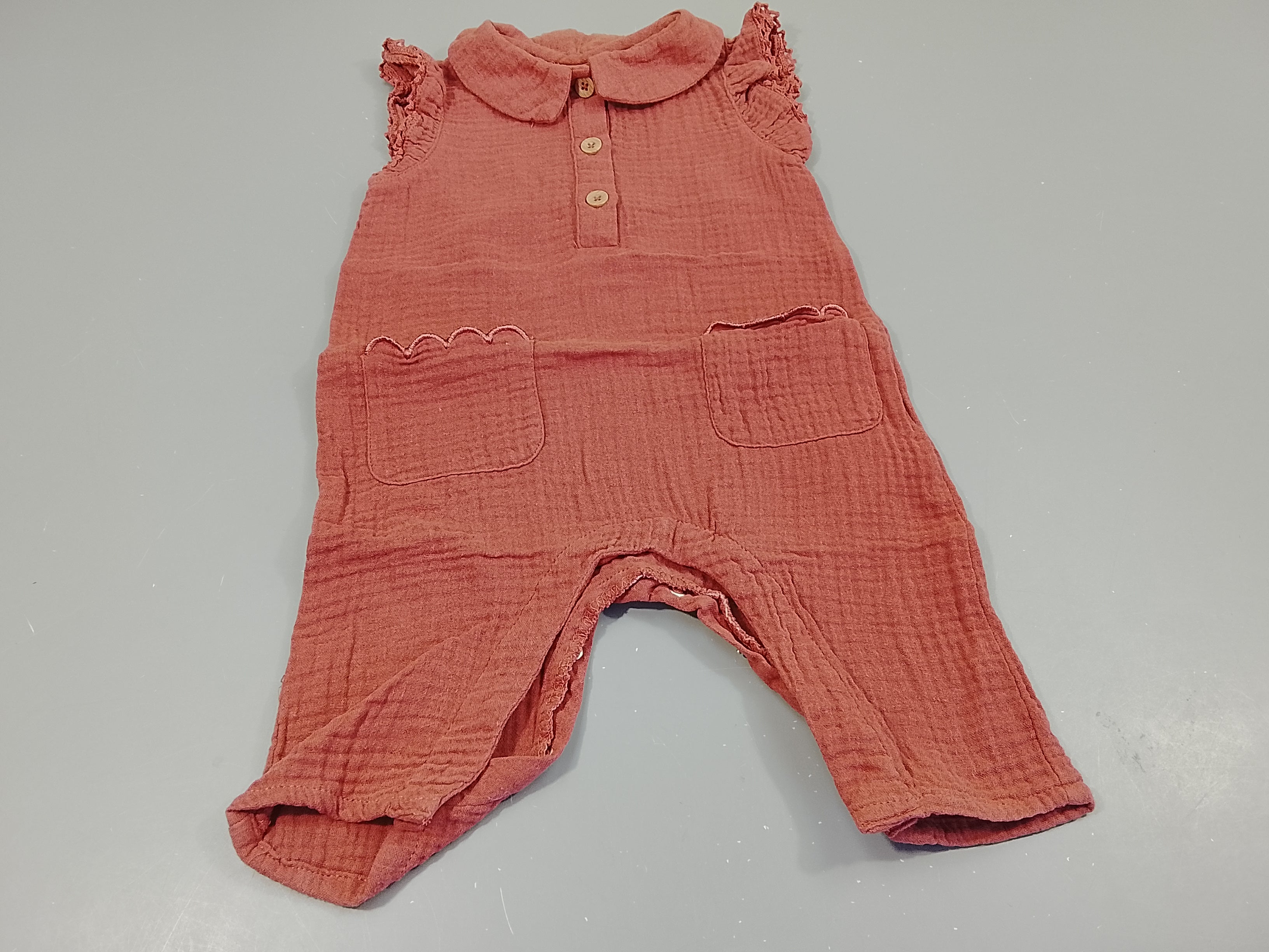 Combinaison en gaz de coton  vieux rose