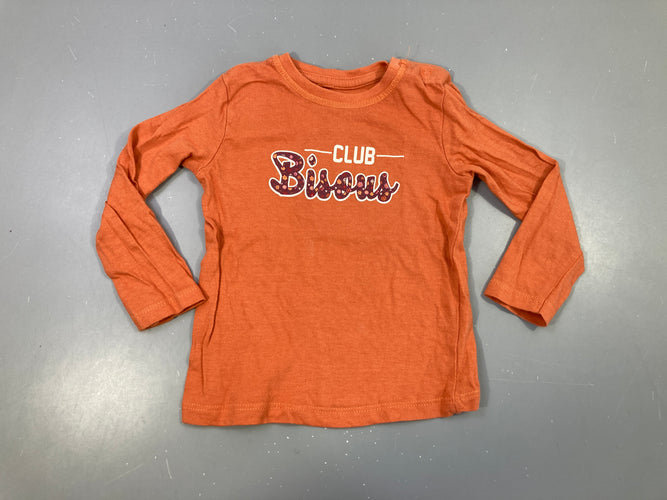 T-shirt m.l orange club bisous, moins cher chez Petit Kiwi