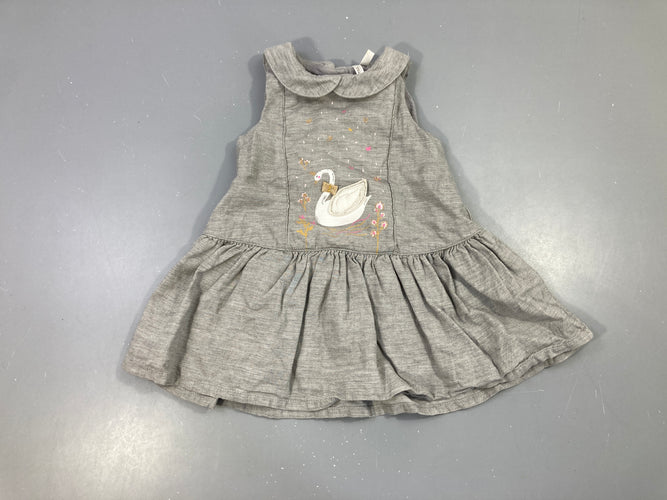 Robe s.m grise cygne col, moins cher chez Petit Kiwi