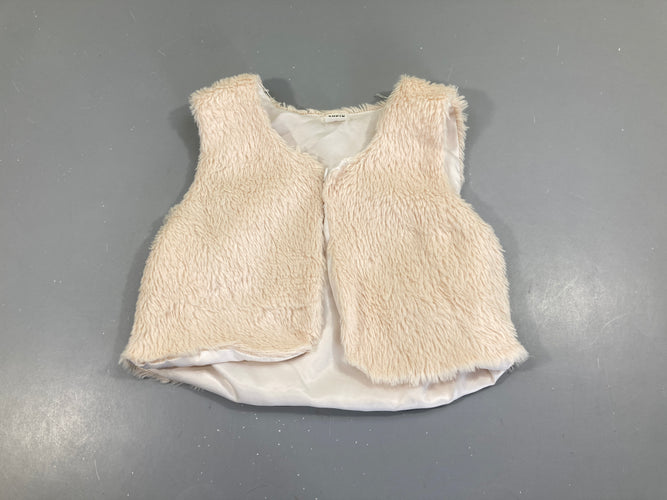 Gilet s.m peluche écru, moins cher chez Petit Kiwi
