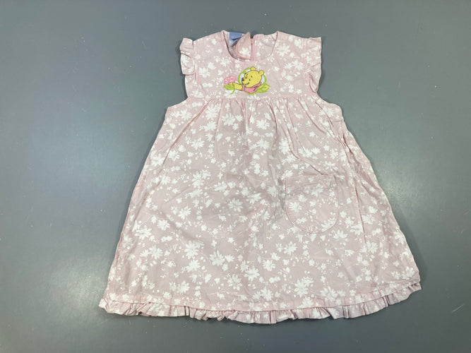 Robe s.m rose pâle fleurie Winnie l'ourson, moins cher chez Petit Kiwi