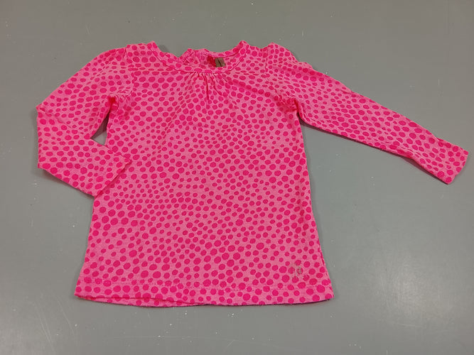 T-shirt m.l rose fluo à pois, moins cher chez Petit Kiwi