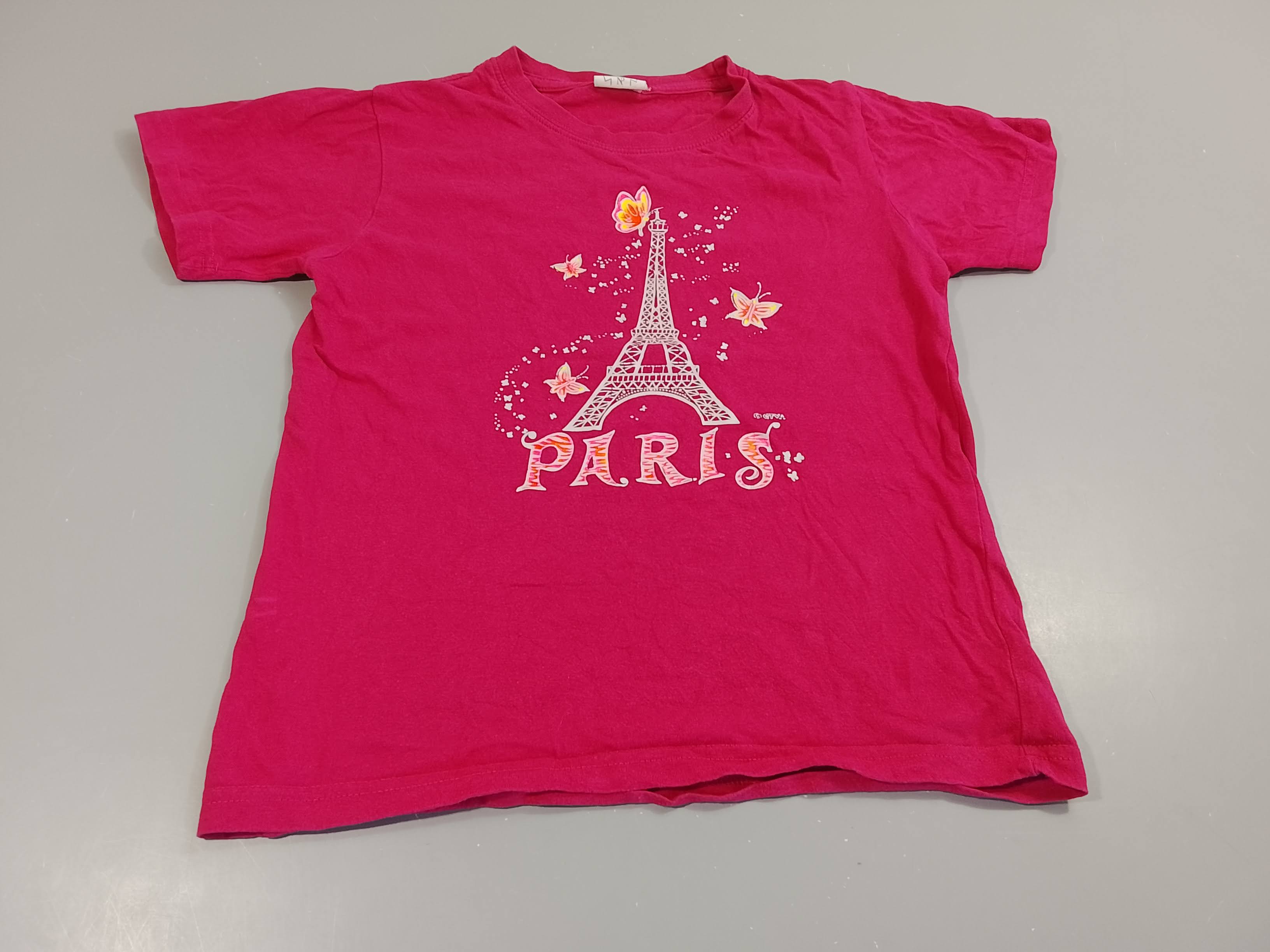 T-shirt m.c rose, tour Eiffel 