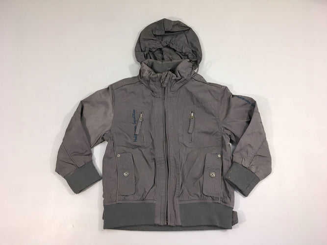 Veste légère grise à capuche Expedition-Bas bouloché, moins cher chez Petit Kiwi