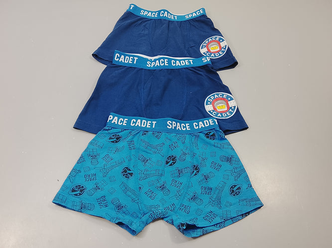 Lot de 3 boxers Lego , 2 bleu marine "Space cadet" et 1 bleu à motifs  légos espace, moins cher chez Petit Kiwi