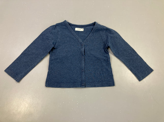 Sweat à pression léger bleu foncé chiné, moins cher chez Petit Kiwi