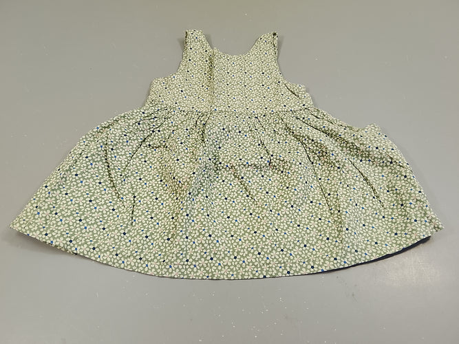 Robe s.m vert clair à fleurs, moins cher chez Petit Kiwi