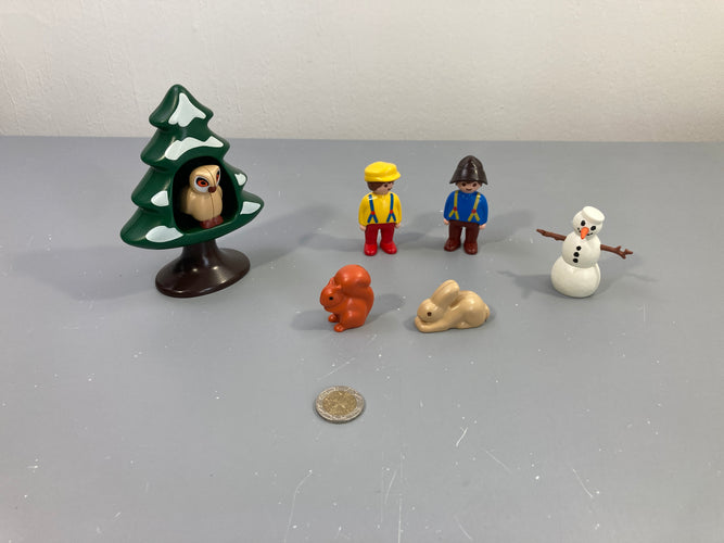 Lot de playmobil 1,2,3 forêt hiver animaux, moins cher chez Petit Kiwi