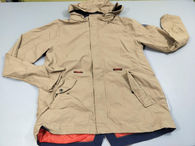 Veste zippée à capuche beige, moins cher chez Petit Kiwi