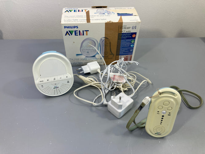 Avent Babyphone Dect Audio SCD 505 avec veilleuse et berceuses. Unité parent jaunie ++ mais le tout fonctionne parfaitement., moins cher chez Petit Kiwi