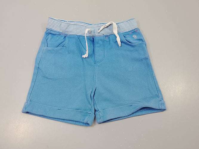 Short  jersey bleu , taille élastique bleu rayé blanc, moins cher chez Petit Kiwi