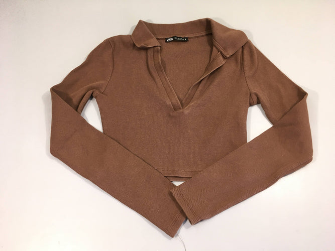 Blouse ml côtelé brun col, moins cher chez Petit Kiwi