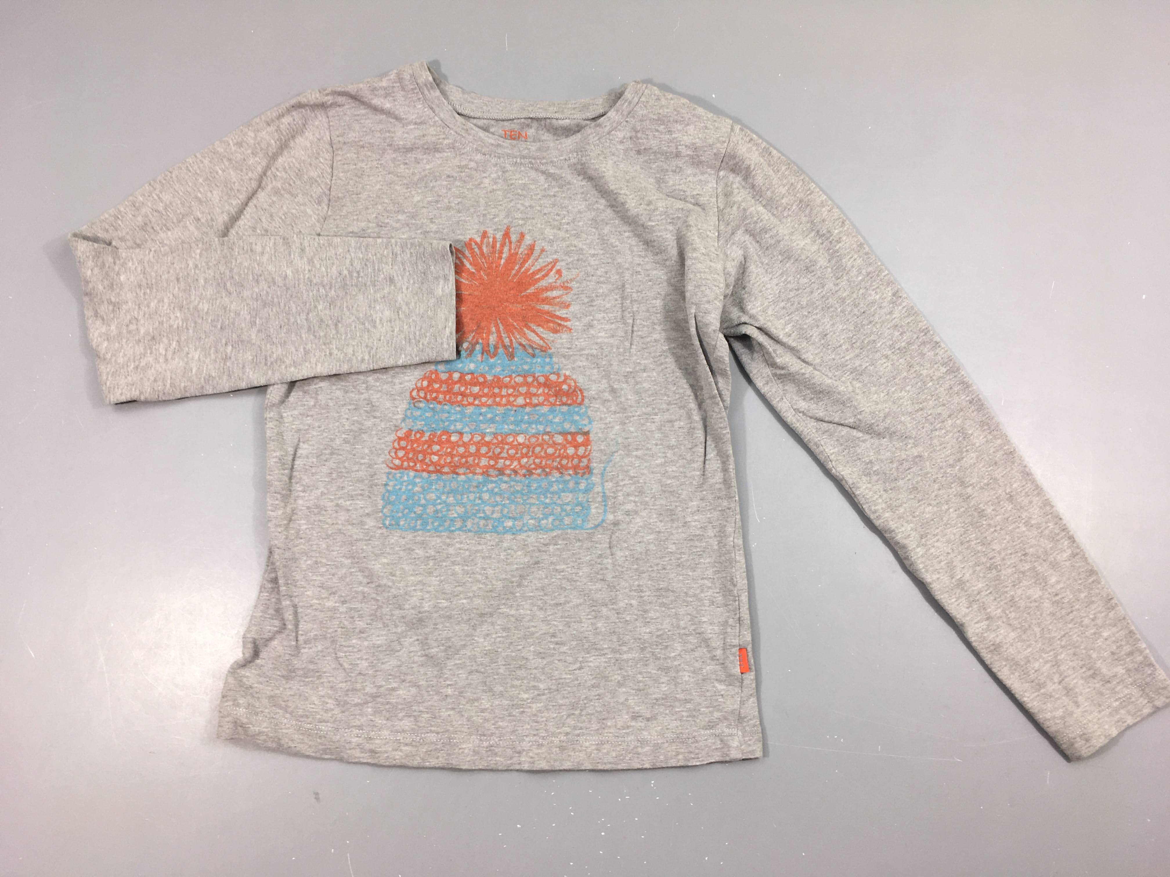 T-shirt m.l gris chiné bonnet