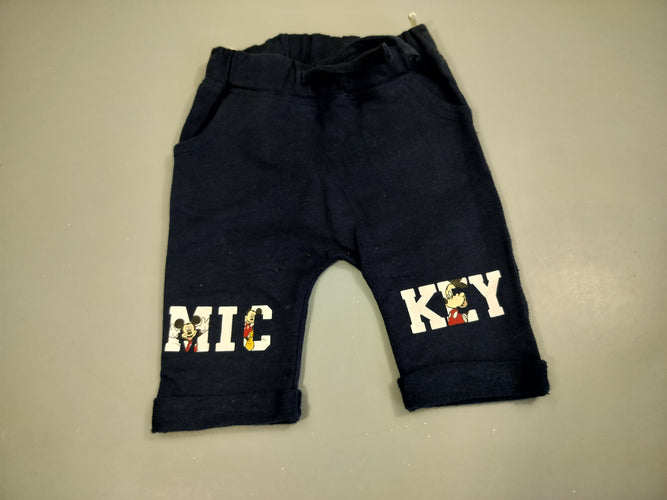 Pantalon molleton bleu marine , Mickey, moins cher chez Petit Kiwi